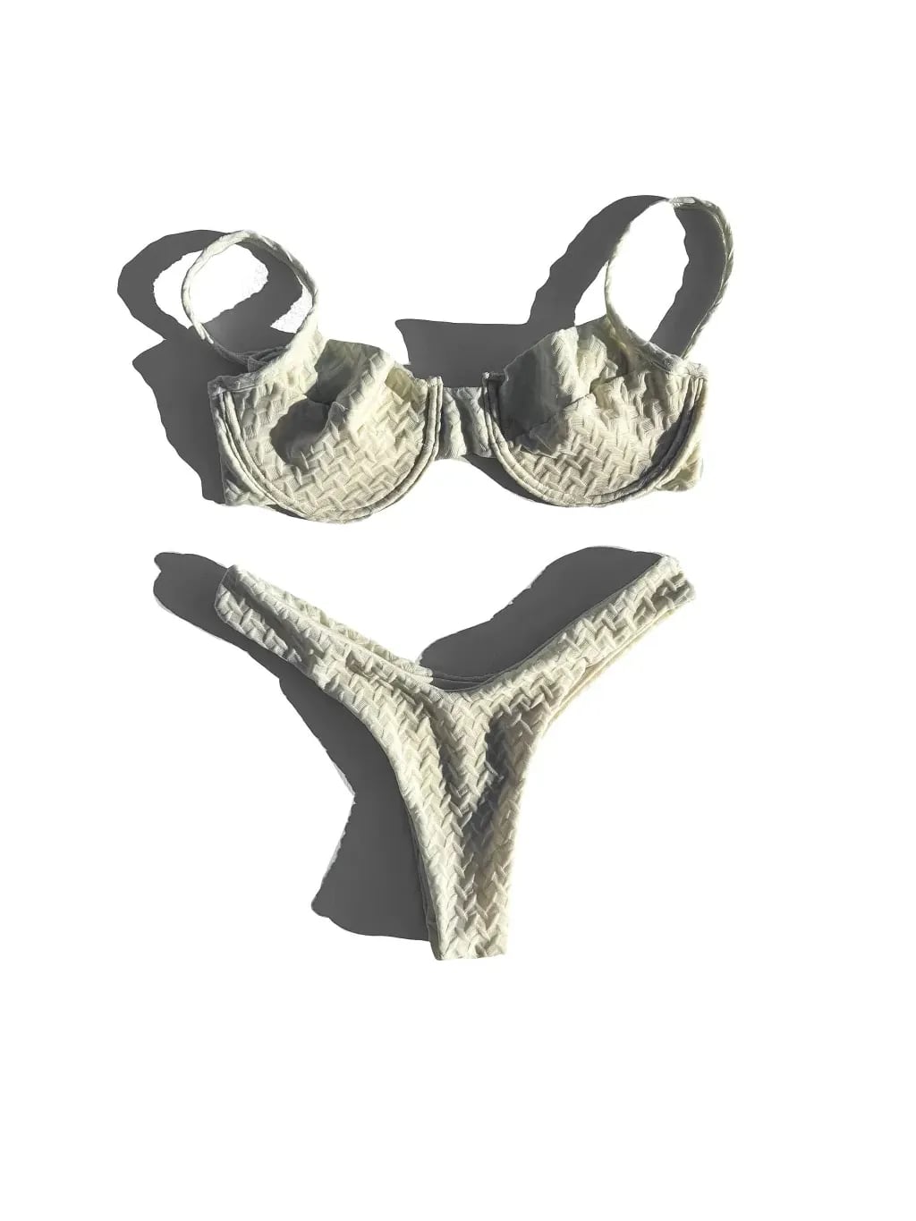 Larvotto bikini laid flat, in off-white