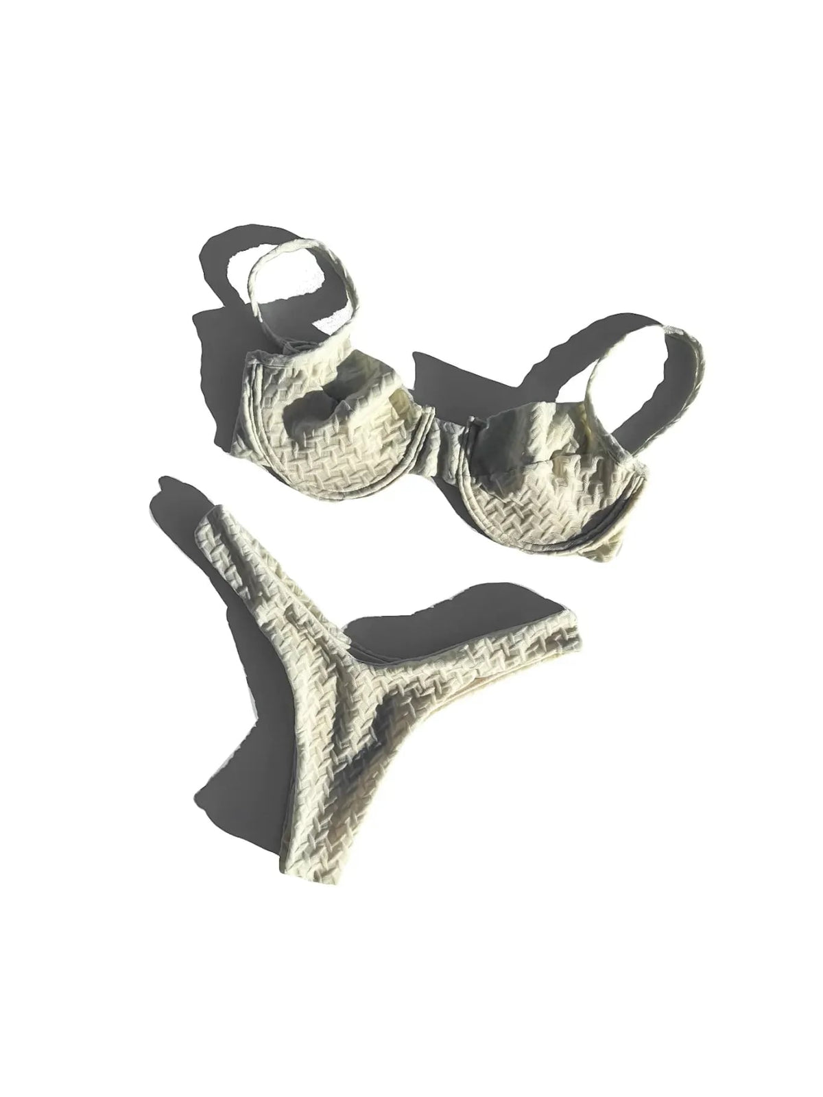 Larvotto bikini laid flat, in off-white